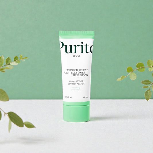 Loción solar con centella PURITO Wonder Releaf FPS | Calma y protección diaria